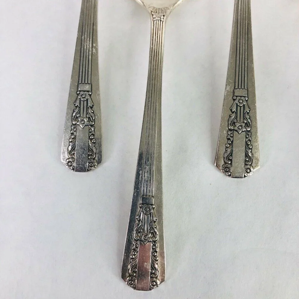 5‎ Teaspoons Wm A Rogers Oneida Sectional Lido Pattern Spoon Silverplate VTG Lot